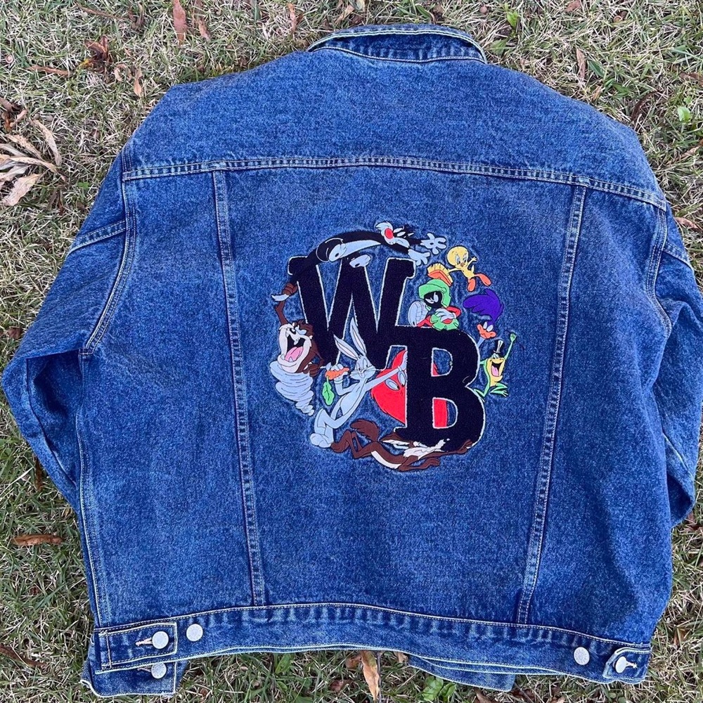 Vintage Looney Tunes Embroidered Trucker Jacket Men's Size XXL
